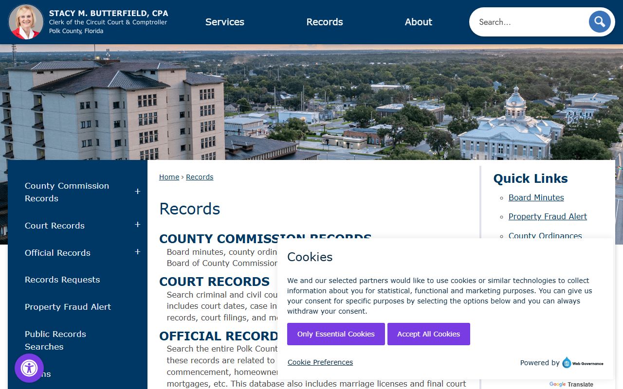 Polk County Clerk of Court records portal